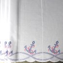 Scheibengardine mit Seil und Anker bestickt 145x54cm hoch