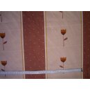 Gardinen Dekostoff beige braun längs gestreift mit Blumen