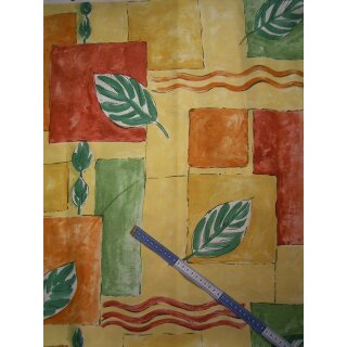 Reststück Dekostoff leuchtend-farbig mit Muster 115 x 150cm